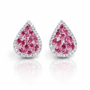 Elegant Pink Teardrop Earrings